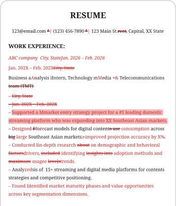 Resume sample