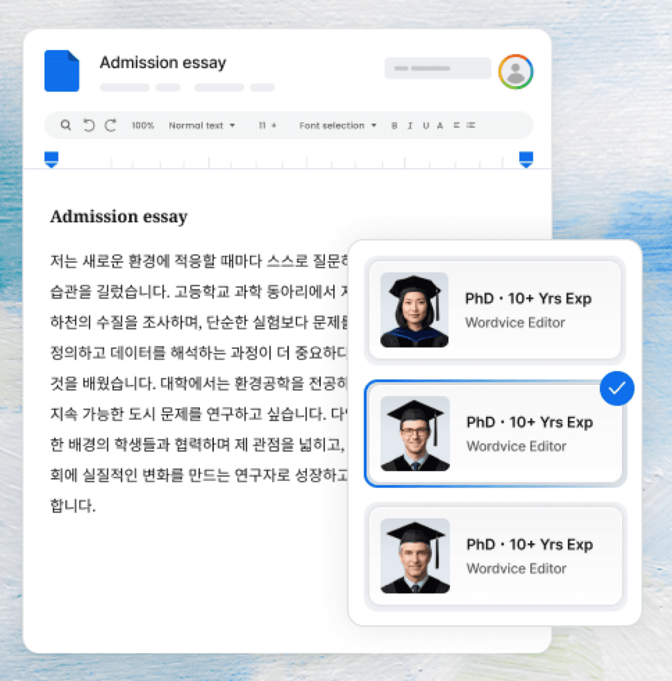 명문대 출신 원어민 에디터의 심층 교정